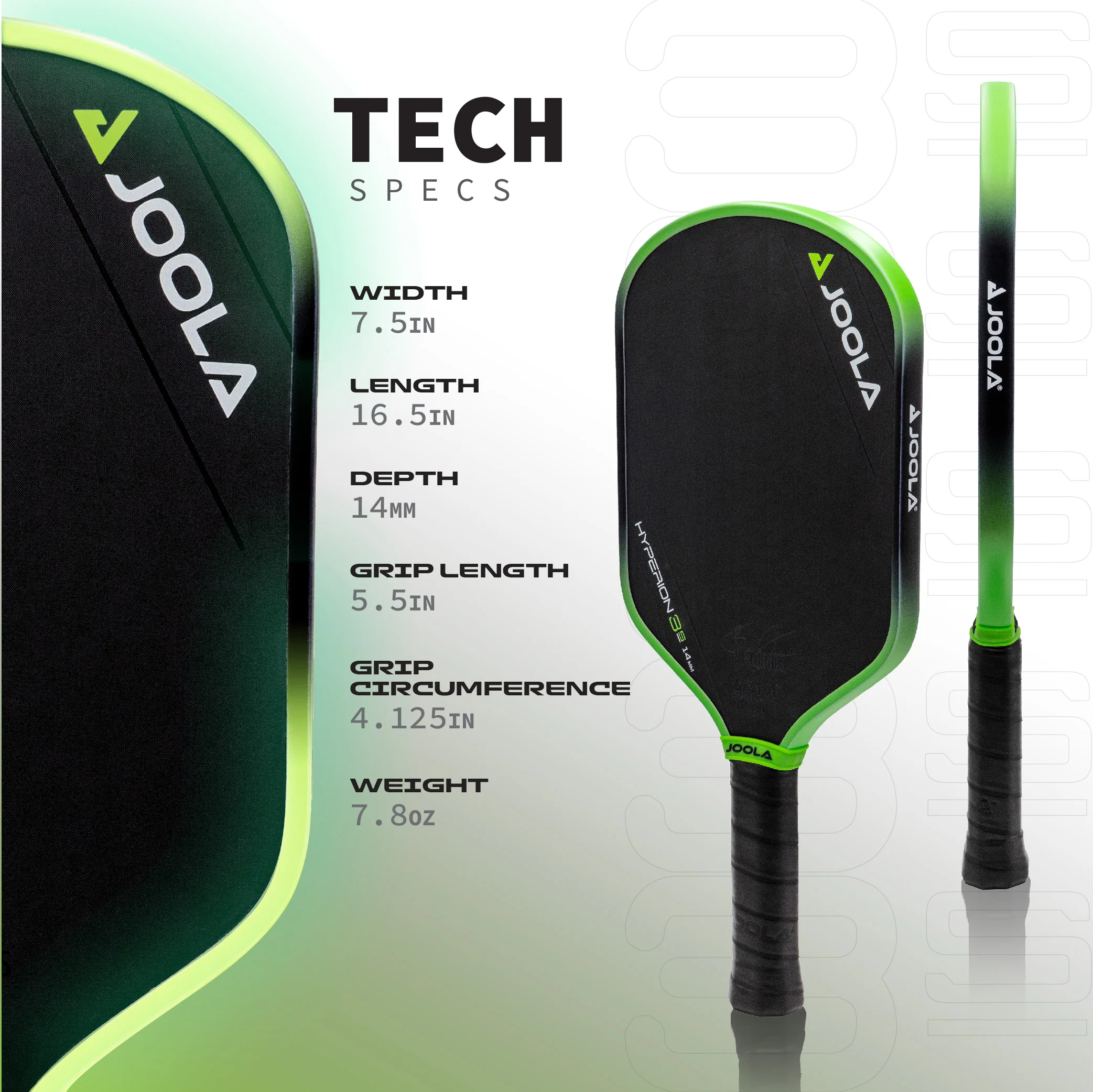 JOOLA Ben Johns Hyperion 3S 14mm Pickleball Paddle - Image 3