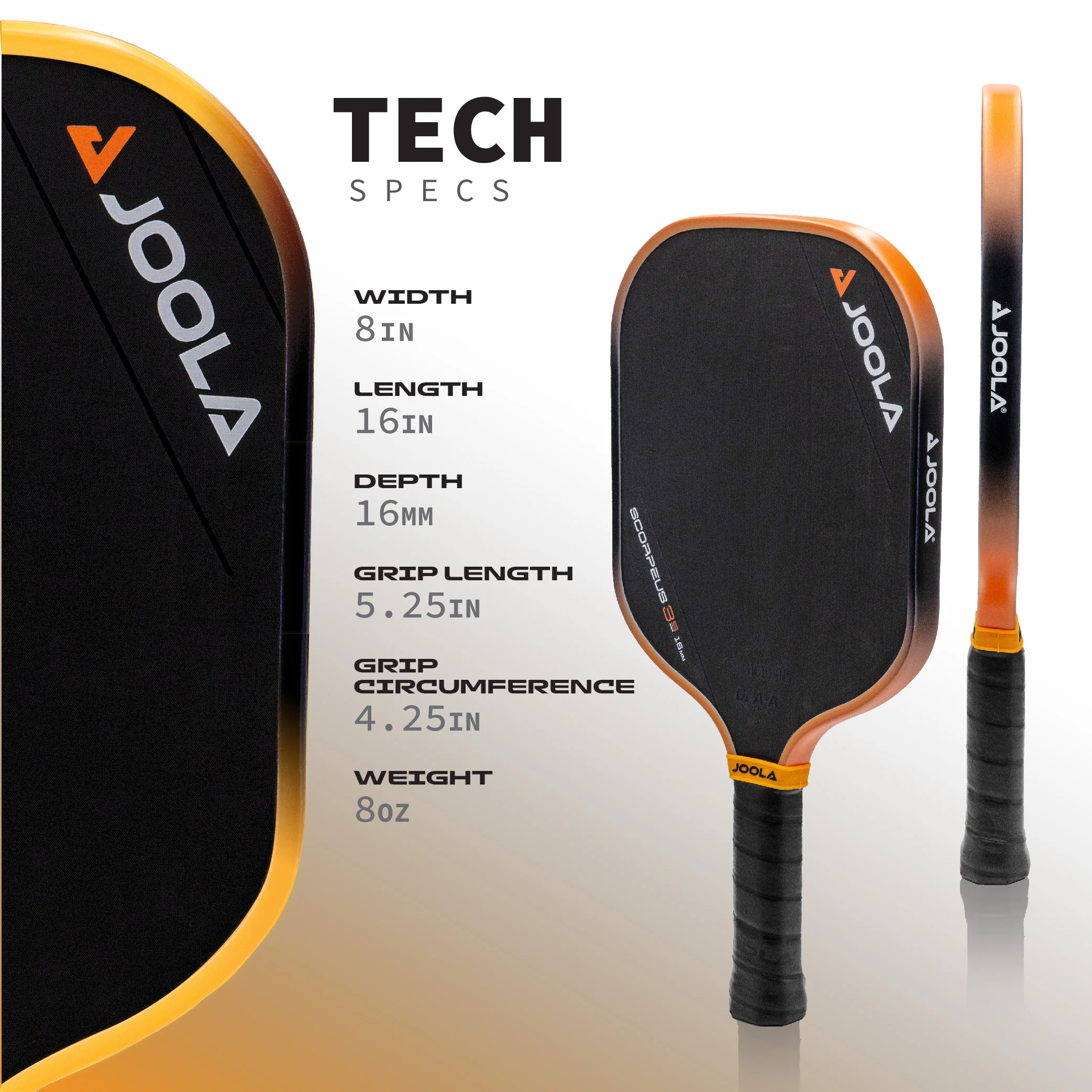JOOLA Collin Johns Scorpeus 3S 16mm Pickleball Paddle - Image 3