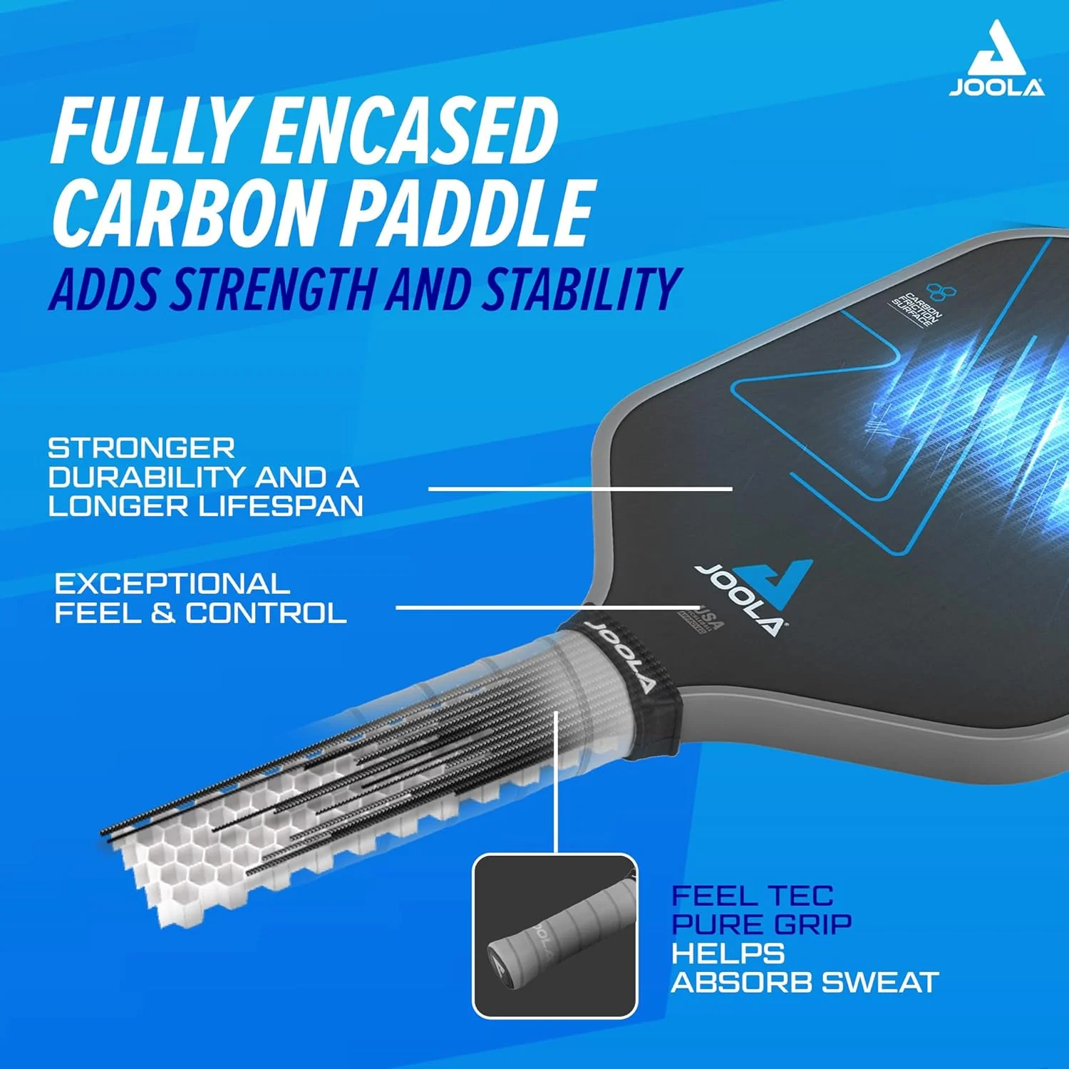 JOOLA Simone Jardim Hyperion C2 CFS 14 Pickleball Paddle - Image 8